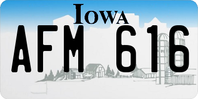 IA license plate AFM616