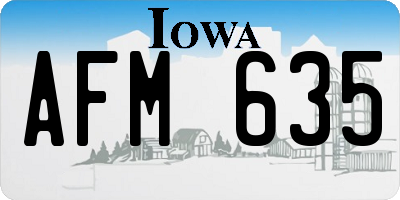 IA license plate AFM635