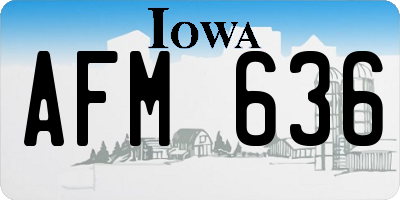 IA license plate AFM636