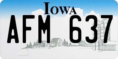 IA license plate AFM637