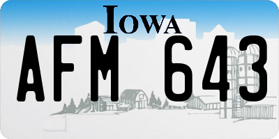 IA license plate AFM643