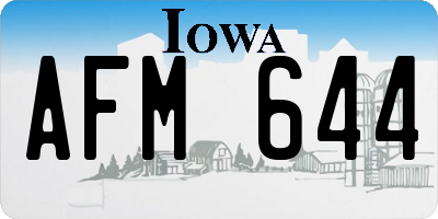 IA license plate AFM644
