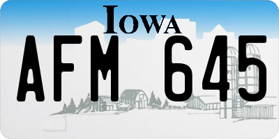 IA license plate AFM645