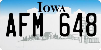 IA license plate AFM648