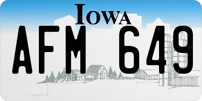 IA license plate AFM649