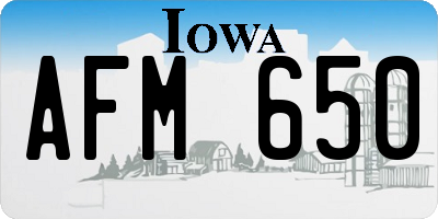 IA license plate AFM650