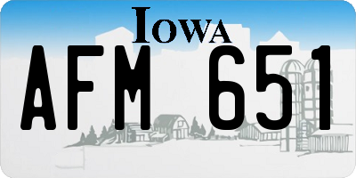 IA license plate AFM651