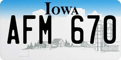IA license plate AFM670