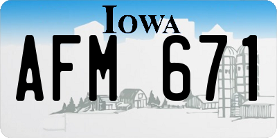 IA license plate AFM671