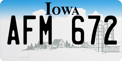 IA license plate AFM672