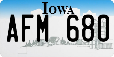 IA license plate AFM680