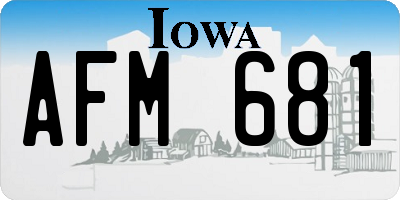 IA license plate AFM681