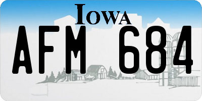 IA license plate AFM684
