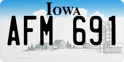IA license plate AFM691
