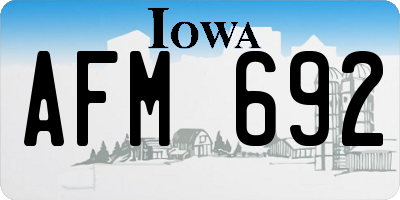 IA license plate AFM692