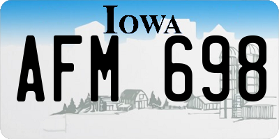 IA license plate AFM698