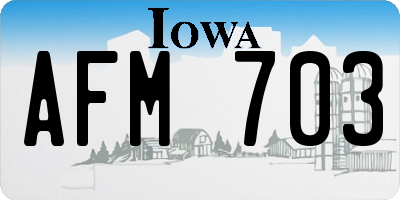 IA license plate AFM703