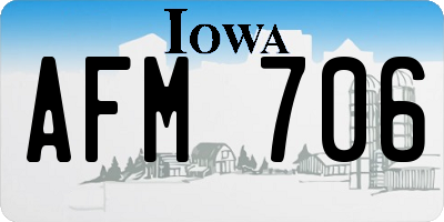 IA license plate AFM706