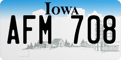 IA license plate AFM708