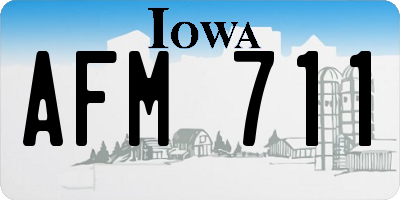 IA license plate AFM711