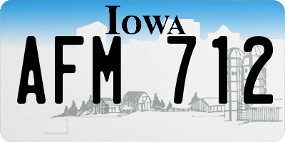 IA license plate AFM712