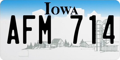 IA license plate AFM714
