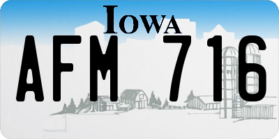 IA license plate AFM716