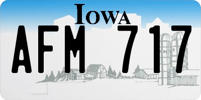IA license plate AFM717