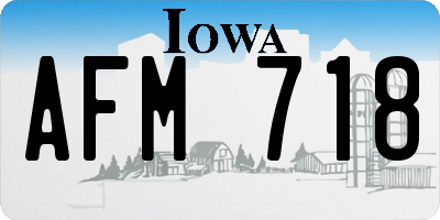 IA license plate AFM718