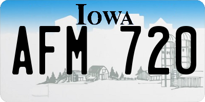 IA license plate AFM720