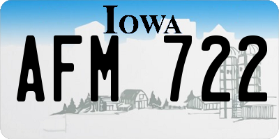 IA license plate AFM722