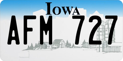 IA license plate AFM727