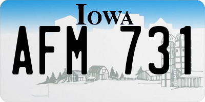 IA license plate AFM731