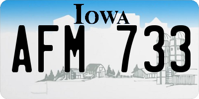 IA license plate AFM733