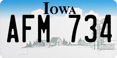 IA license plate AFM734