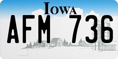 IA license plate AFM736