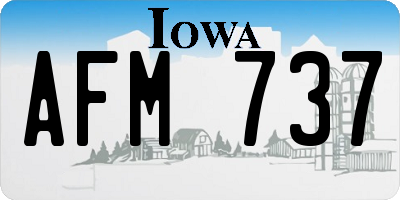 IA license plate AFM737