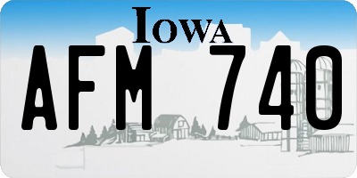 IA license plate AFM740