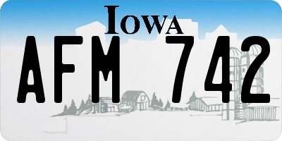 IA license plate AFM742