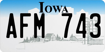 IA license plate AFM743
