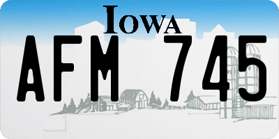 IA license plate AFM745