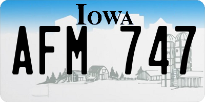 IA license plate AFM747