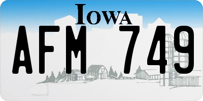 IA license plate AFM749