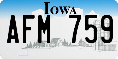 IA license plate AFM759