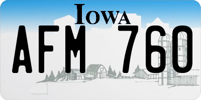 IA license plate AFM760