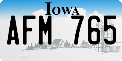 IA license plate AFM765