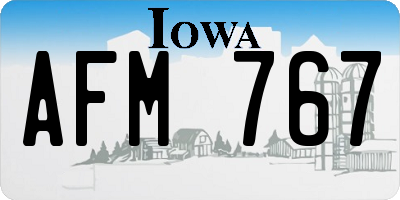 IA license plate AFM767