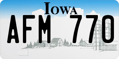 IA license plate AFM770