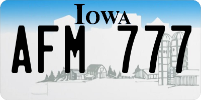 IA license plate AFM777