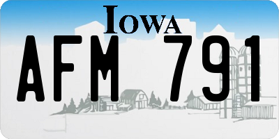 IA license plate AFM791